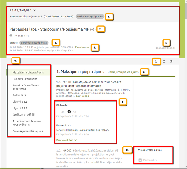 Progresa pārskata PL iekļautā informācija